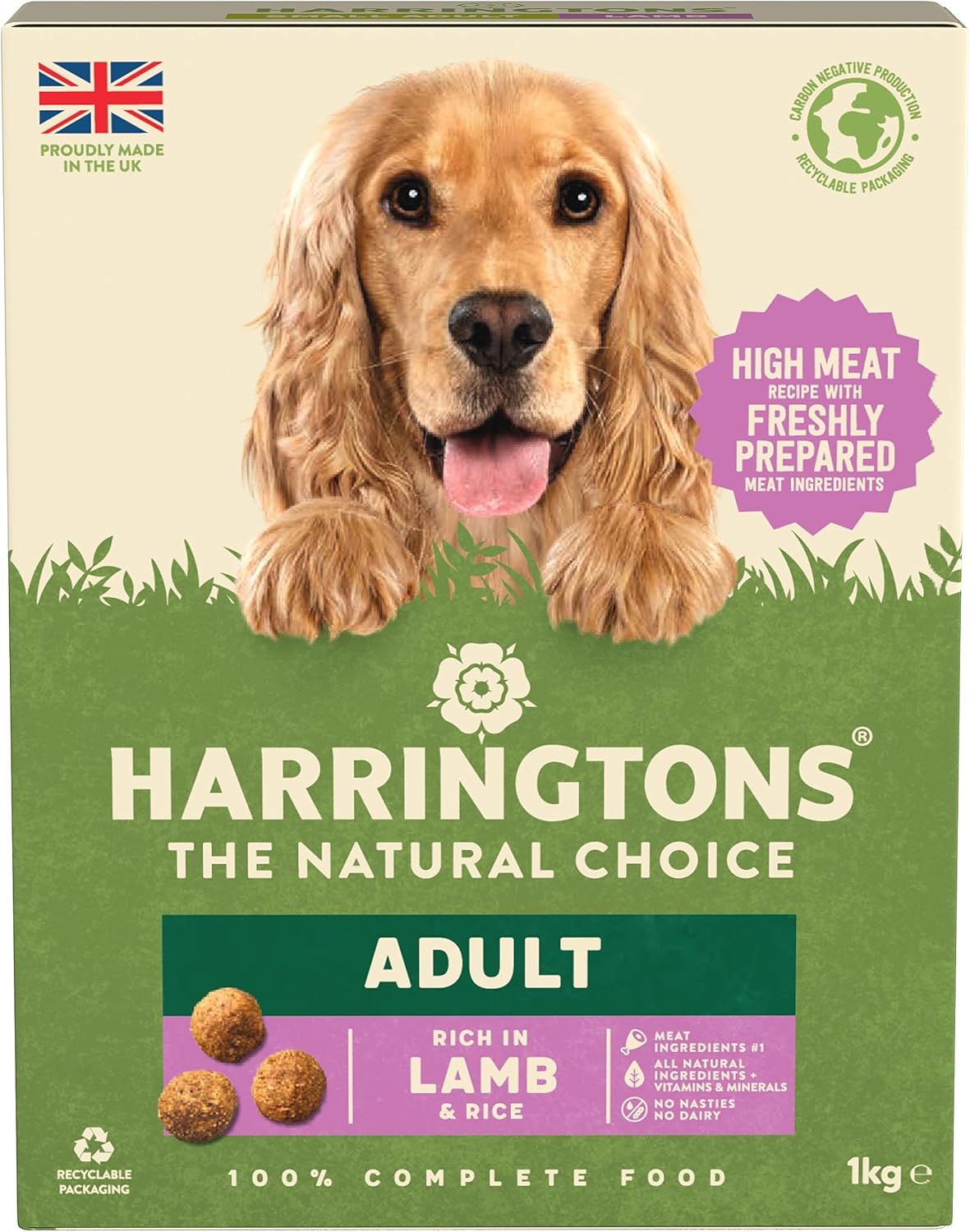 Harringtons Rich in Lamb & Rice Dry Adult Dog Food 1kg(Pack of 5) - Hungry Tails