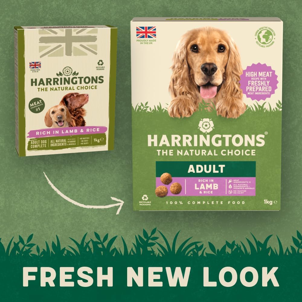 Harringtons Rich in Lamb & Rice Dry Adult Dog Food 1kg(Pack of 5) - Hungry Tails