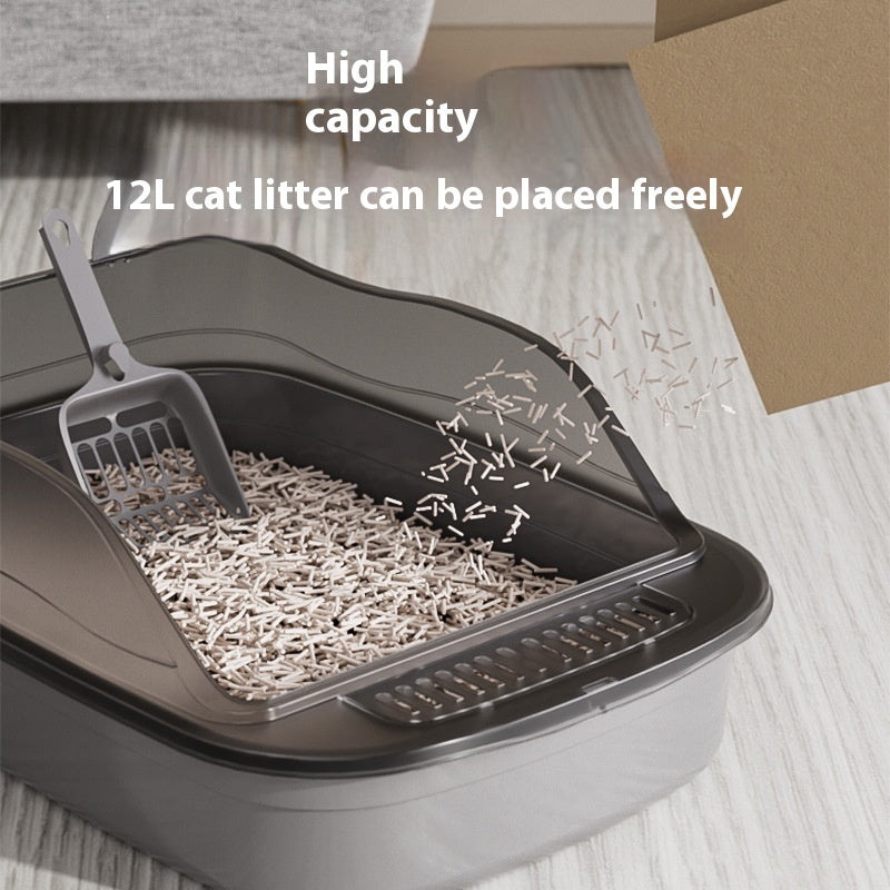 Open Litter Box Cat Litter Container Pet Supplies Easy Carry High Carry