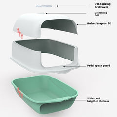 Cat Litter box Large with litter scoop in a practical holder cat toilet Large