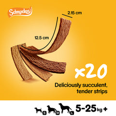 Pedigree Schmackos Adult Dog Treats Multi Mix 12 Strips 86g (Pack of 18) - Hungry Tails