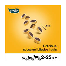 Pedigree Tasty Minis Adult Dog Treats Cheese & Beef Nibbles 140g (Pack of 8) - Hungry Tails