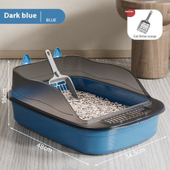 Open Cat Litter Box Large Capacity Plastic Anti-Splash Cats Toilet Pet Sandbox Kitten Tray Bedpan Cleaning Bath Basin Supplies