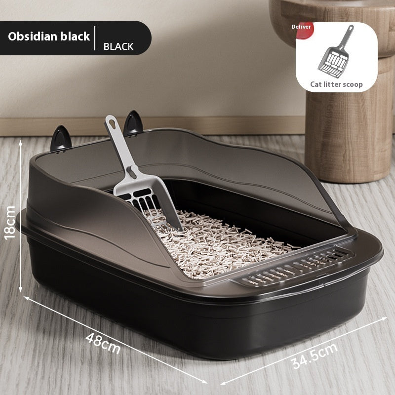 Open Litter Box Cat Litter Container Pet Supplies Easy Carry