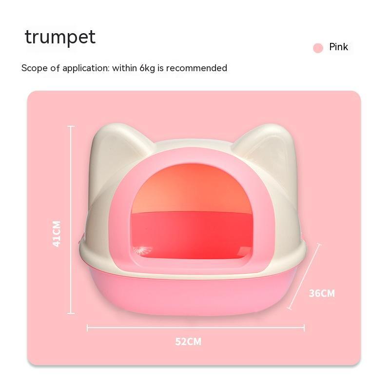 Troublemaker Semi-closed Cat Toilet Cat Head Toilet Litter Box - Hungry Tails