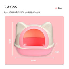Troublemaker Semi-closed Cat Toilet Cat Head Toilet Litter Box - Hungry Tails