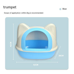 Troublemaker Semi-closed Cat Toilet Cat Head Toilet Litter Box - Hungry Tails