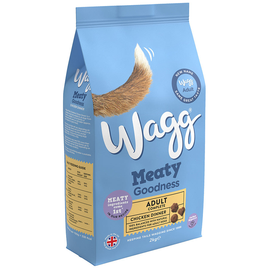 Wagg Meaty Goodness Adult Complete Chicken Dinner Dry Dog Food 2kg (Pack of 4) - Hungry Tails