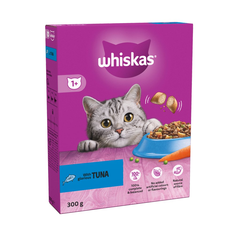 Whiskas 1+ Tuna Adult Dry Cat Food 300g (Pack of 6) - Hungry Tails
