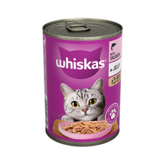 Whiskas Adult Cat Food Salmon in Jelly Tin 400g (Pack of 12) - Hungry Tails