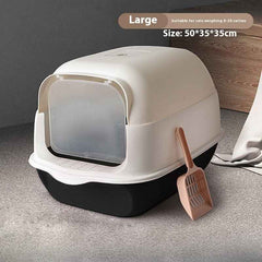 Pet Accessories - High Capacity Tray, Deodorant Box, Fully Enclosed Pet Litter Box Plastic Toilet, Cleaning