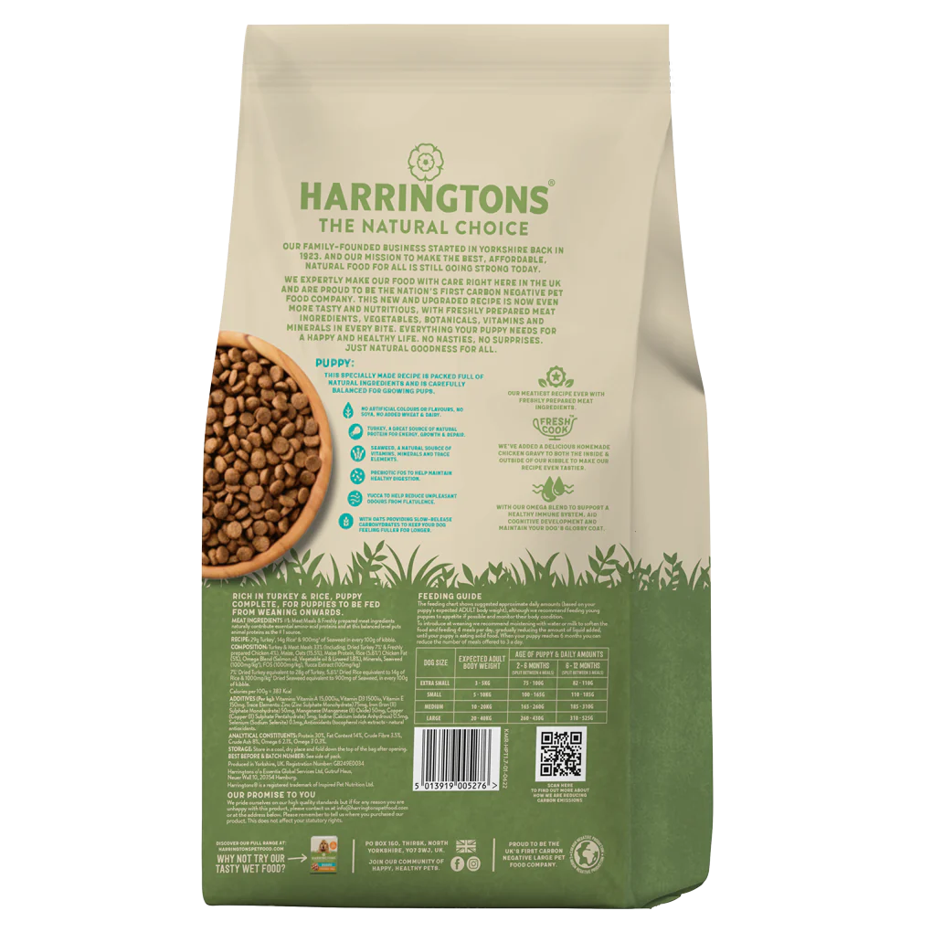 Harringtons Rich in Turkey & Rice Dry Puppy Food 1.7kg (Pack of 1)