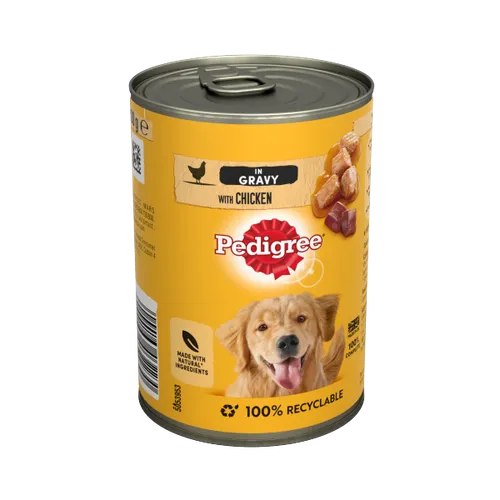 Pedigree Adult Dog Food Tin Chicken in Gravy 400g (Pack of 12)