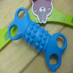 Dog Toy TPR Self 4 Holes Bone Shaped Healthy Gum Teeth Durable TPR Rubber Dog Bone Toy Eco Friendly Bite Teeth
