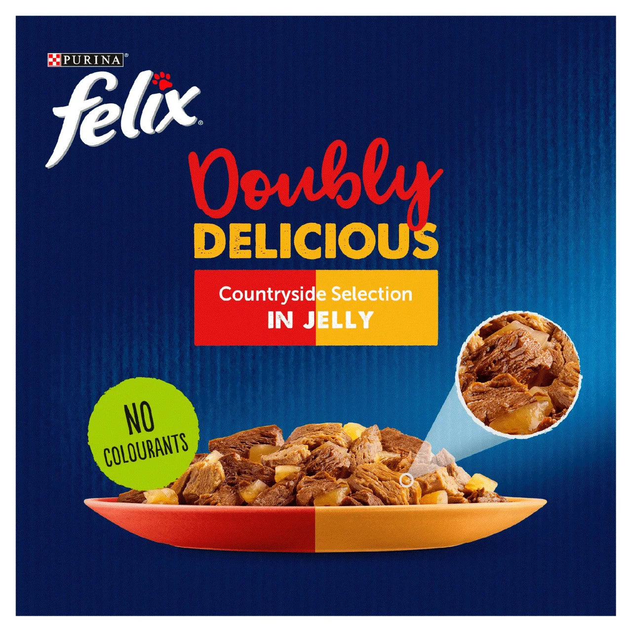 FELIX Doubly Delicious Meat Selection in Jelly Cat Food 12x100g (Pack of 1)