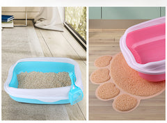 Open Top Pet Litter Tray Portable for All Kinds of Cat Litter Cat Litter Box Coffe