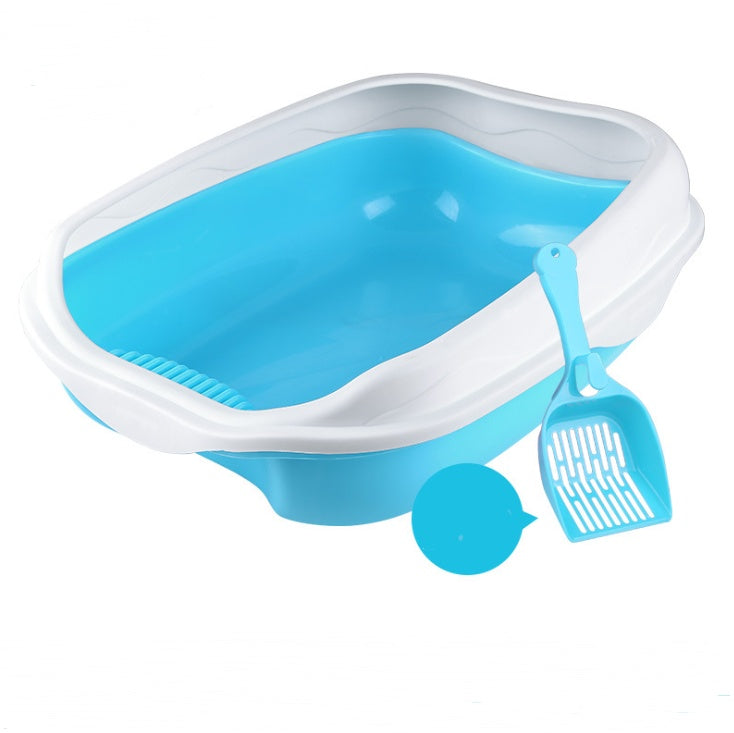 Open Top Pet Litter Tray Portable for All Kinds of Cat Litter Cat Litter Box Coffe