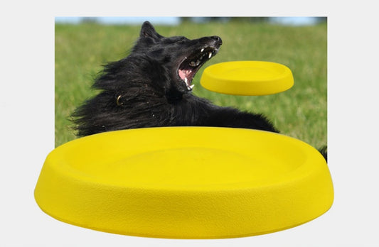 Dog Flying Discs,Durable Frisbee,EVA Foam Bite Resistant Pet Toy,Floats on Water–Great for Beach and Pool,Yellow Dog Interactive Toys