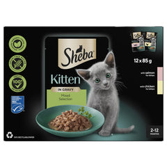 Sheba Mixed Selection Kitten Food Pouch in Gravy 40 x 85g