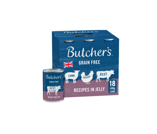 Butcher's Recipes in Jelly Dog Food Tins 18 x 400g (Pack of 1)
