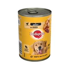 Pedigree Adult Dog Food Tin Chicken in Gravy 400g (Pack of 12)