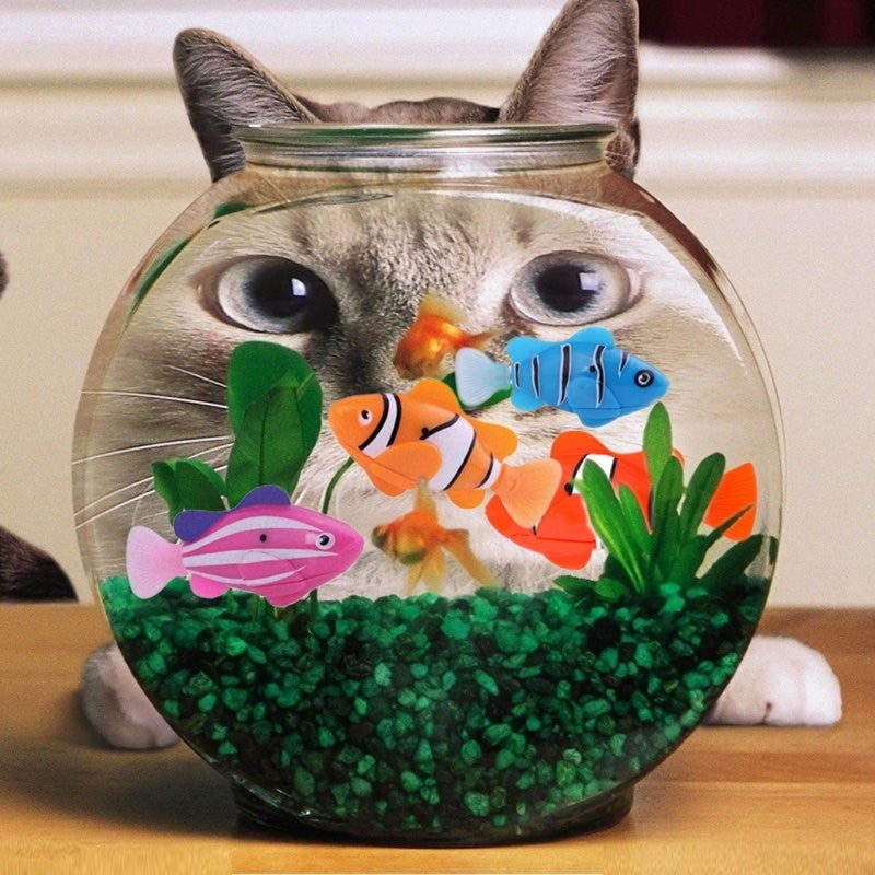 For Cats Fish Tank Toy Swimming Bath Plastic Fish Toy Baby Bath Toy