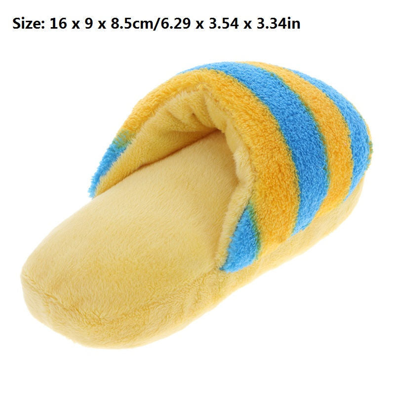 Toy Squeaky Dog Plush Shaped Slippers Pet Toy Puppy Chew Pet Toy