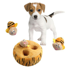 Hide Dog Toy, Interactive Puppy Toy, Colourful Plush Squeaky Dog Toy, Honeycomb and Beehive Chewing Fetch Hiding Cute Funny Toy for Small and Medium Dogs