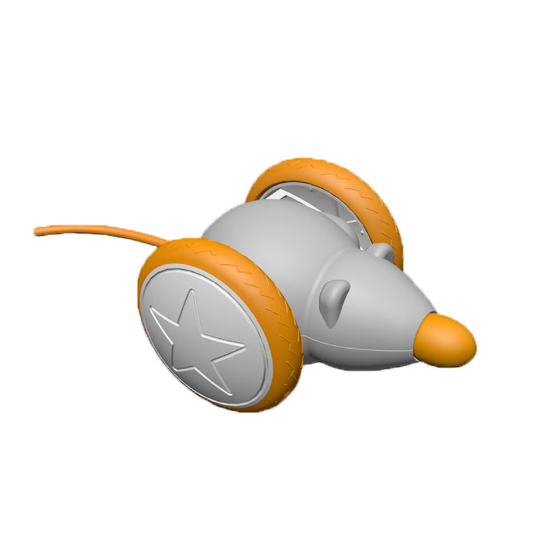 Cat Toy, Electric Mouse (Relieves Stress and Lack of Exercise) Cat, Cat, Pet Toy, Automatic, Comes with Rat Sound, Tail with LED Light, USB Rechargeable, Safe Material, Indoor (Orange Color)