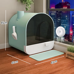 Fully Enclosed Cat Litter Box, Drawer Type Cat Litter Tray Including Cat Litter Scoop