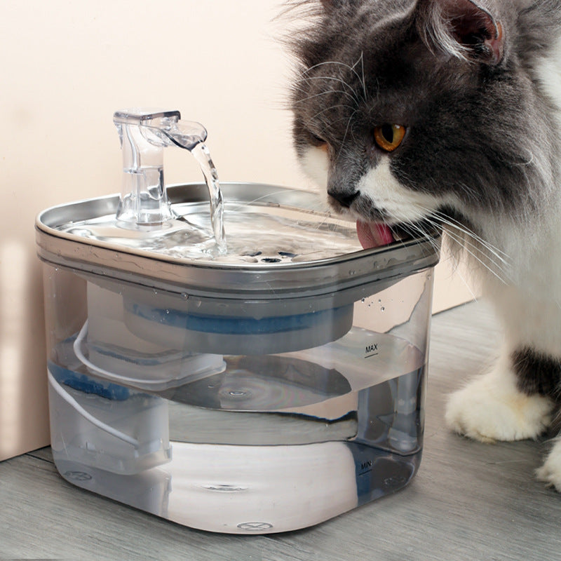 Stainless Steel Pet Drinking Fountain Automatic Water Dispenser with Silent Water Pump for Cat Dog Other Pet