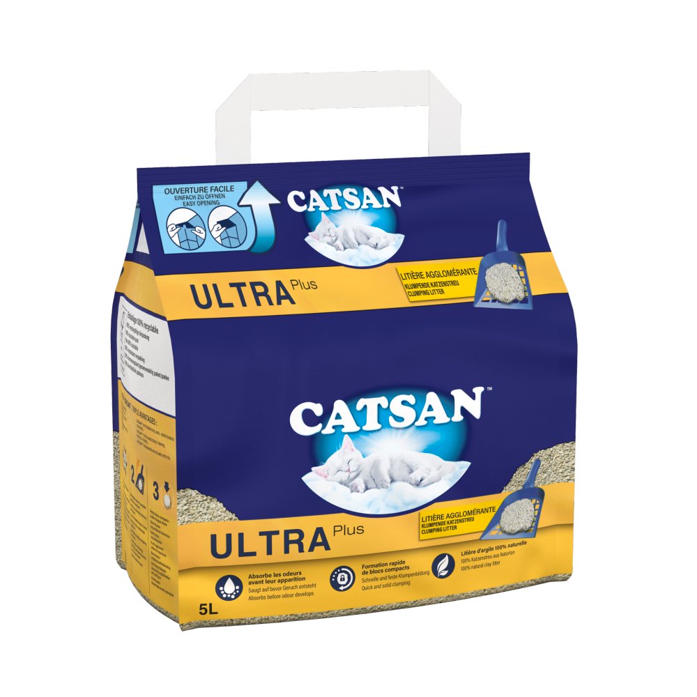 Catsan Ultra Clumping Odour Control Cat Litter 5L (Pack of 3)