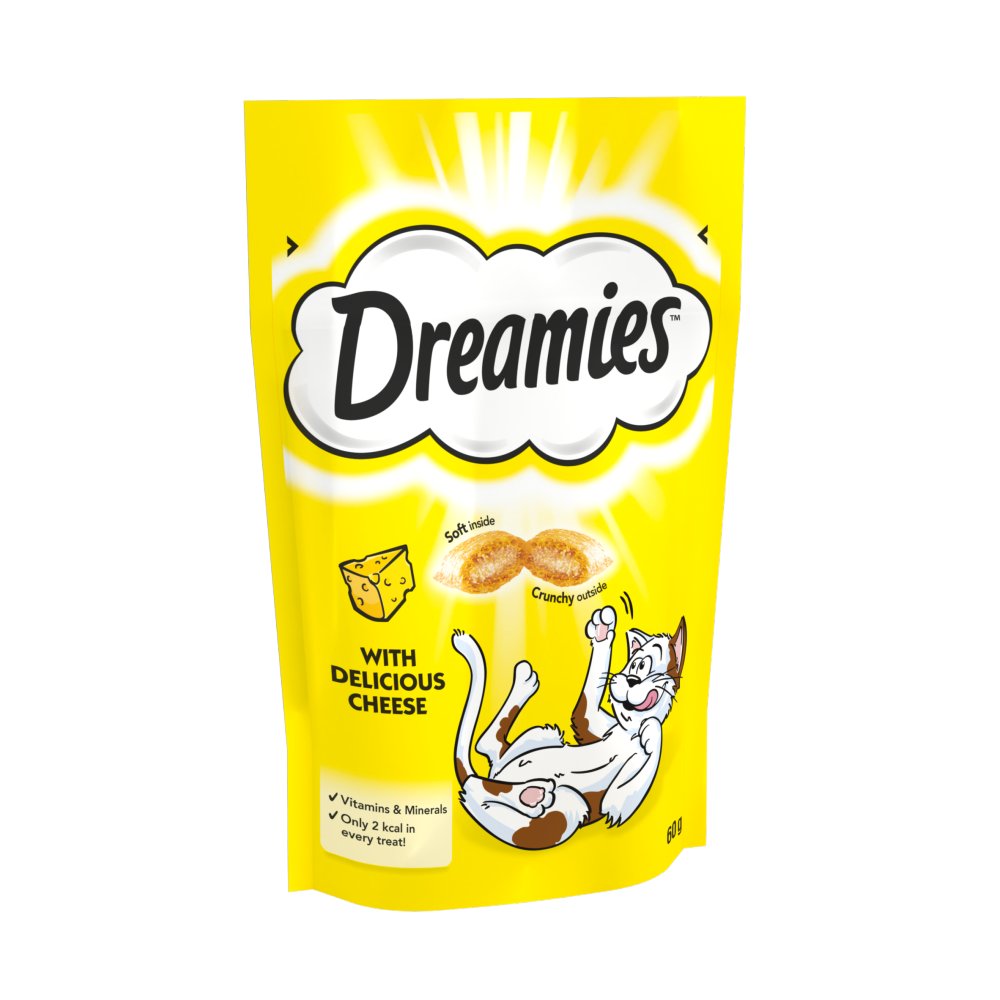 Dreamies Cat Treat Biscuits with Cheese 60g (Pack of 8)