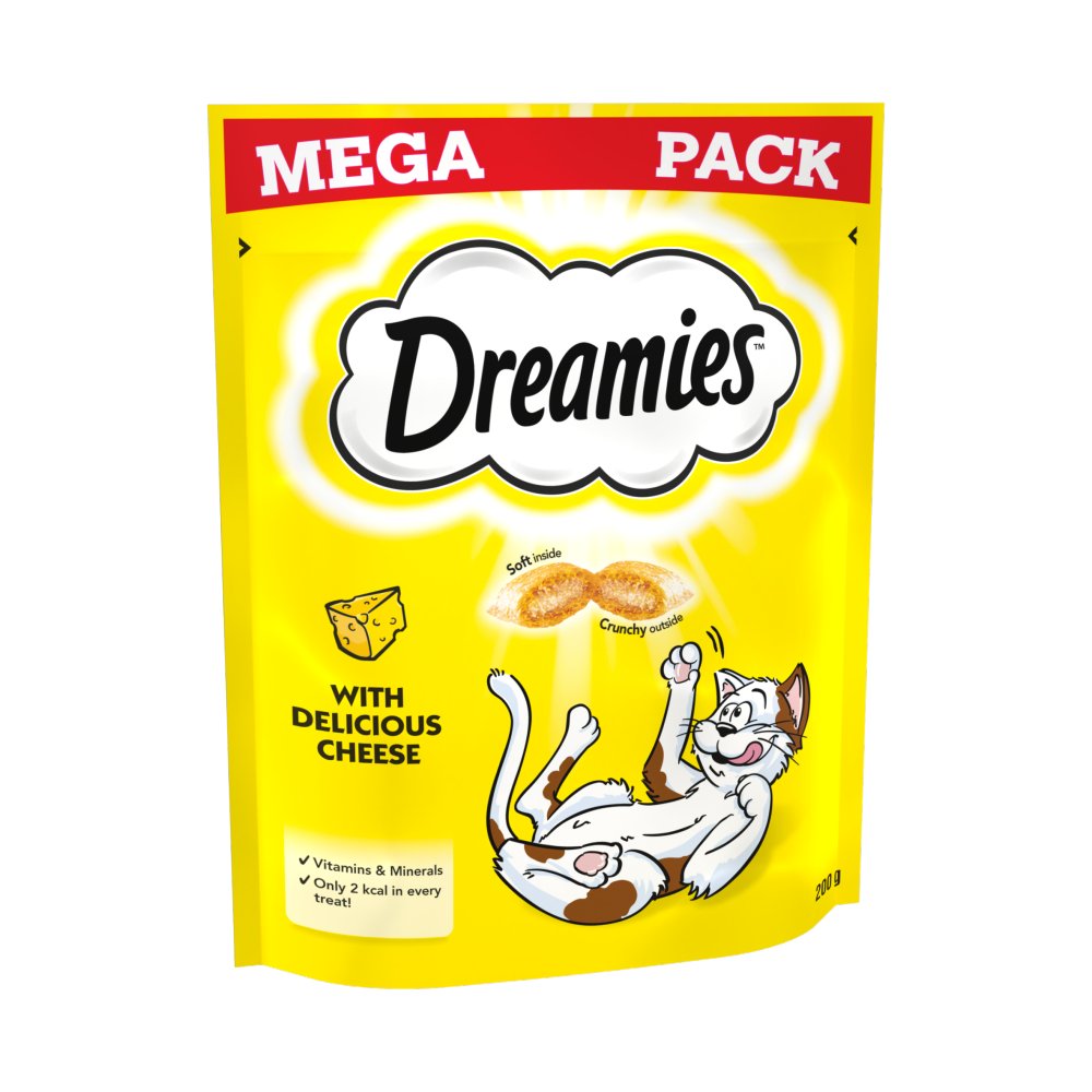 Dreamies Cat Treat Biscuits with Cheese Mega Pack 200g (Pack of 6)