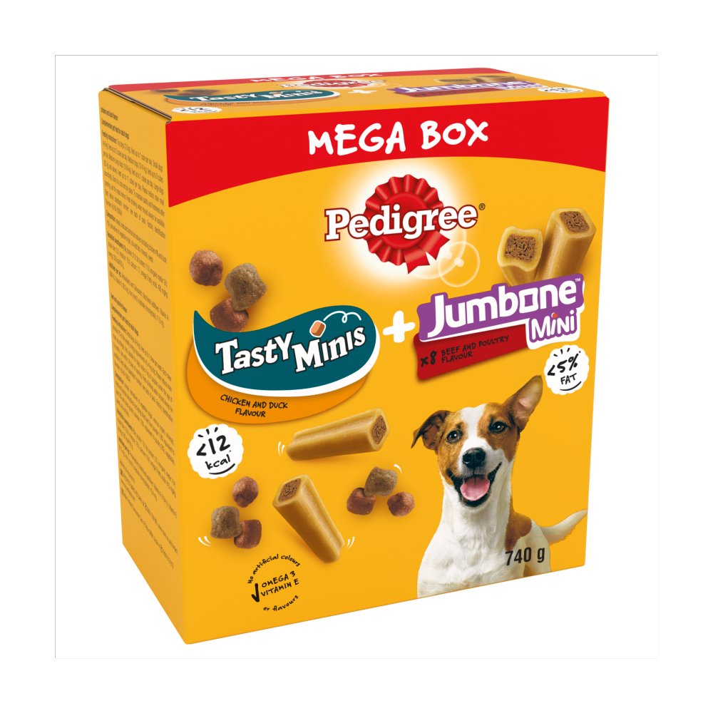 Pedigree Tasty Minis & Jumbone Adult Small Dog Treats Mega Box 740g (Pack of 1)