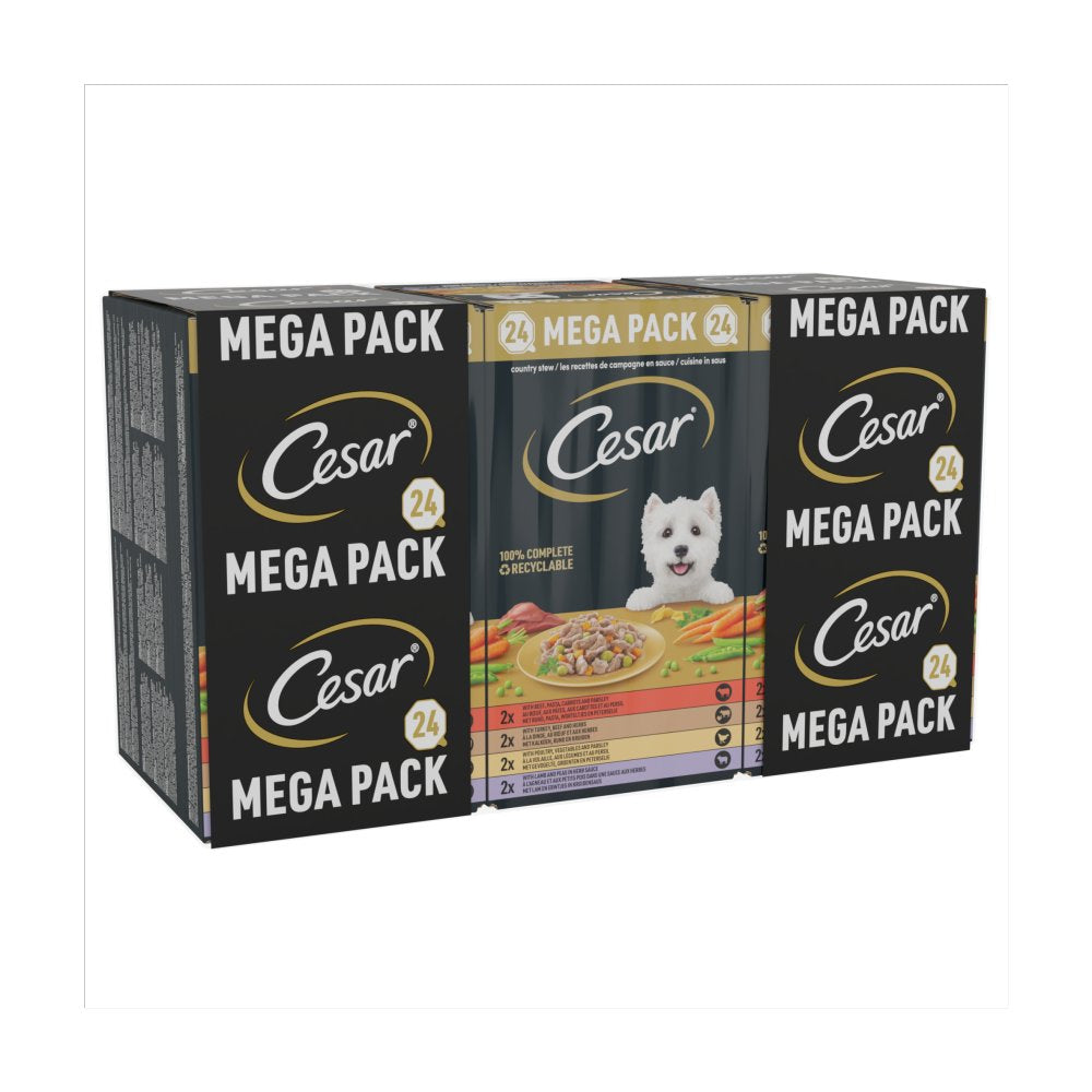 Cesar Country Stew Adult Wet Dog Food Trays Mixed in Loaf 24 x 150g (Pack of 1)