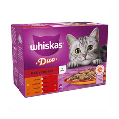 Whiskas 1+ Duo Meaty Combos Adult Cat Food in Jelly 12 x 85g (Pack of 4)