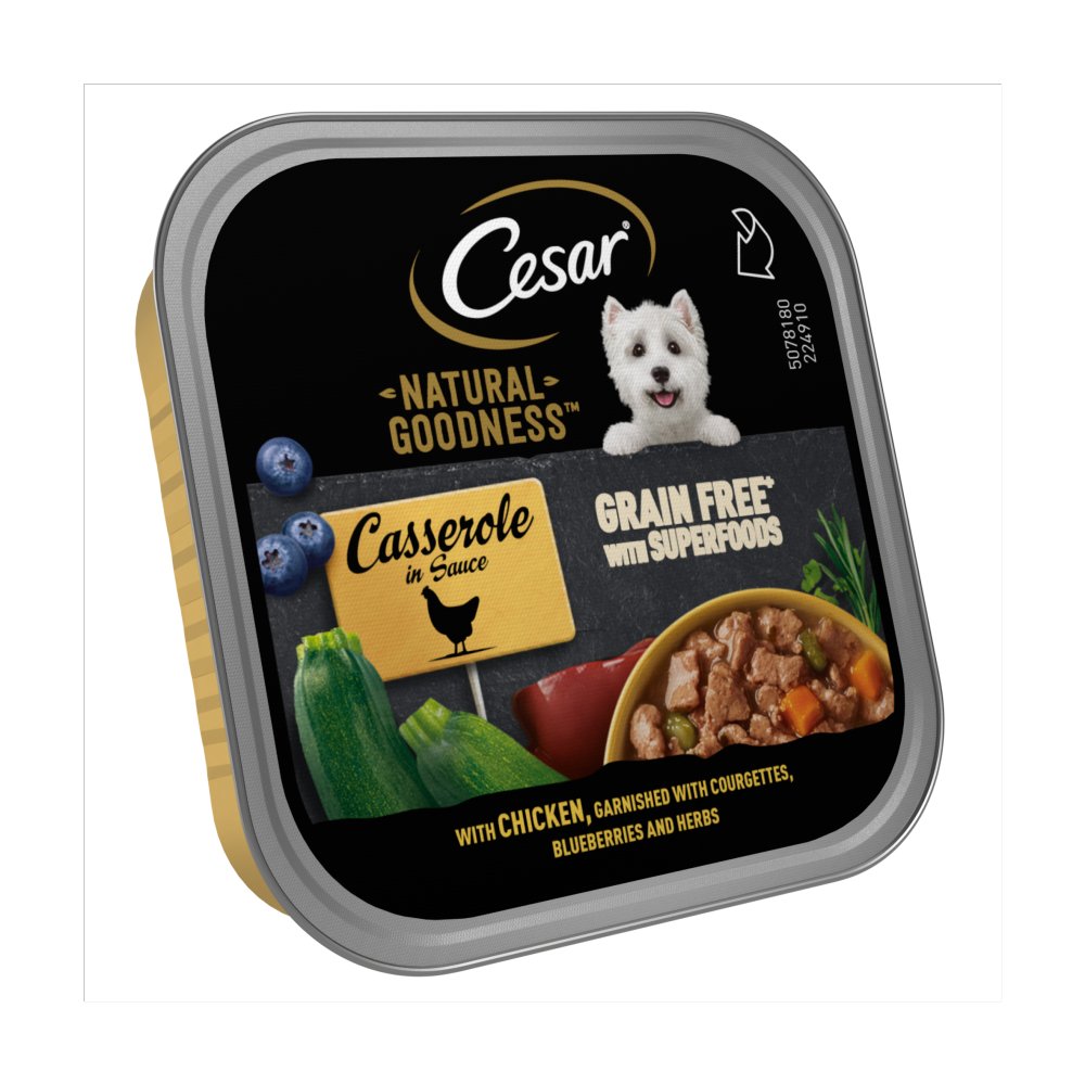 Cesar Natural Goodness Grain Free Dog Food Casserole with Chicken Tray 100g (Pack of 16)