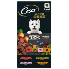 Cesar Natural Goodness Grain Free Adult Dog Food Mix Terrine Tray 24 x 100g (Pack of 1)