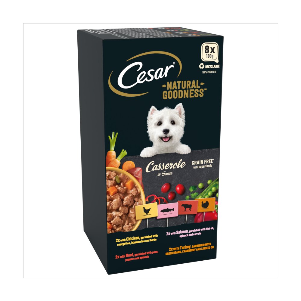 Cesar Natural Goodness Grain Free Adult Dog Food Mix Casserole Tray 8 x 100g  (Pack of 3)