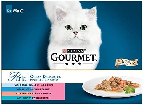 GOURMET Perle Mini Fillets in Gravy Salmon Cat Food 85g (Pack of 26) - Hungry Tails