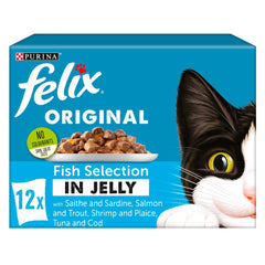 FELIX Original Fish Selection in Jelly Cat Food 12x100g (Pack of 1)