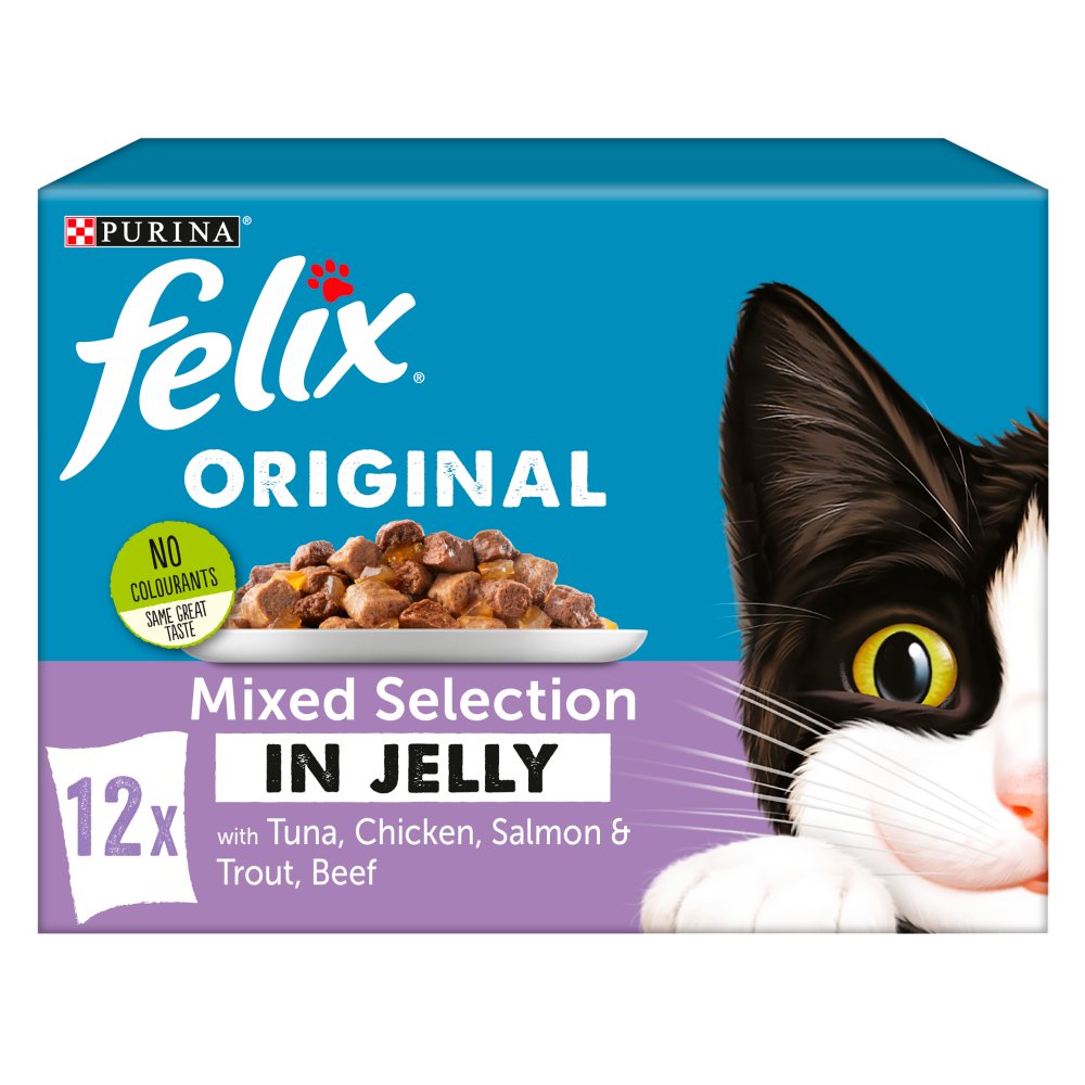 FELIX Original Mixed Selection in Jelly Food 12x100g (Pack of 1)