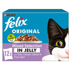 FELIX Original Mixed Selection in Jelly Food 12x100g (Pack of 1)