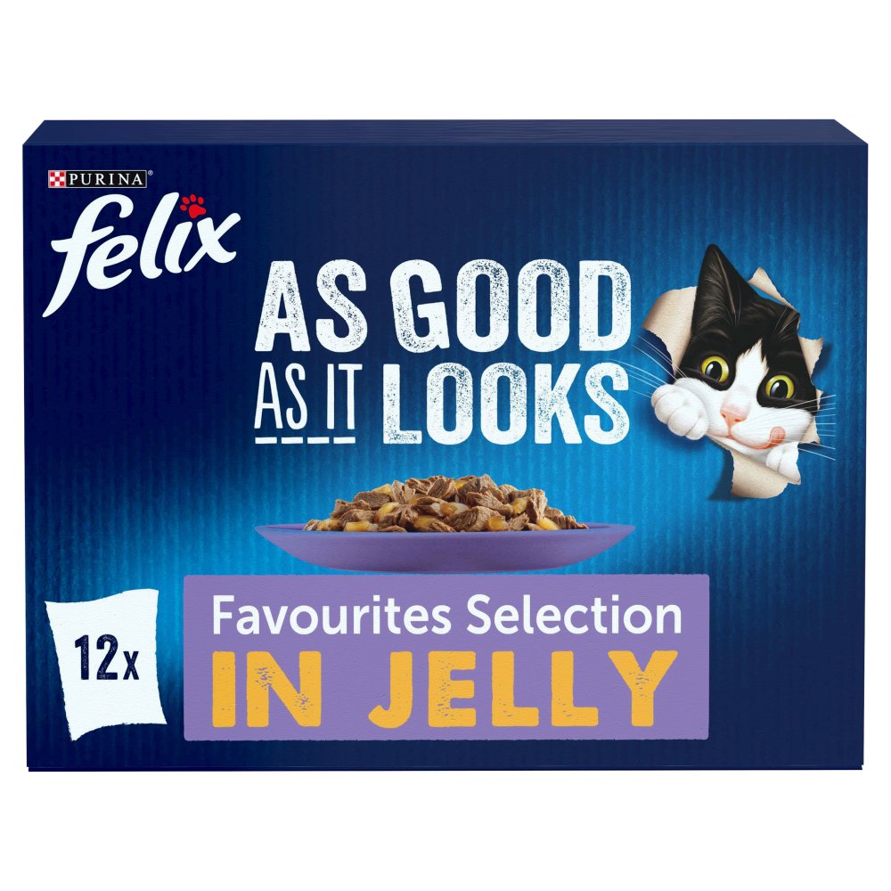 FELIX As Good As it Looks Favourites Selection Wet Cat Food 12x100g (Pack of 1)