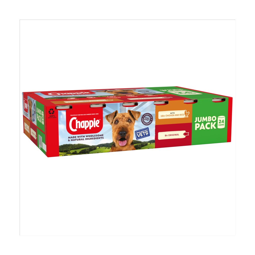 Chappie Adult Wet Dog Food Tins Favourites in Loaf 24 x 412g (Pack of 1)