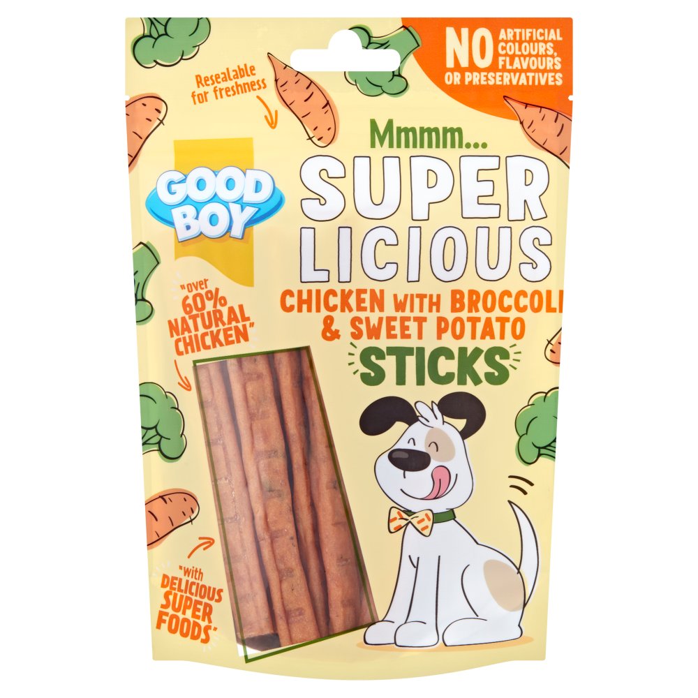 Good Boy Super Licious Chicken with Broccoli & Sweet Potato Sticks 100g (Pack of 1)