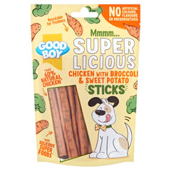 Good Boy Super Licious Chicken with Broccoli & Sweet Potato Sticks 100g (Pack of 12)