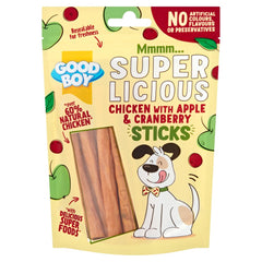 Good Boy Super Licious Chicken with Apple & Cranberry Sticks 100g (Pack of 12)