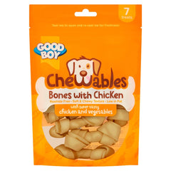 Good Boy Chewables Mini Chicken Bones Rawhide Free Dog Treats 7 Pack 112g (Pack of 10)